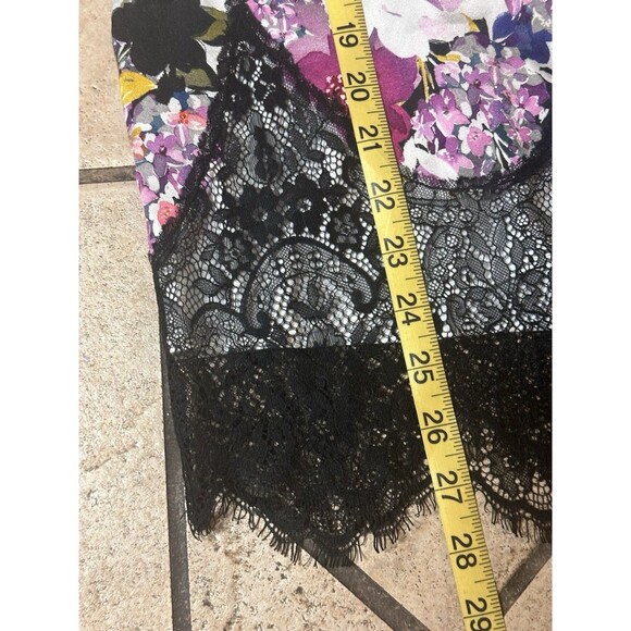 Bebe Women Pía Printed Silk Lined Dainty Laced Mini Dress Goth Whimsigoth Fairy - Picture 11 of 15